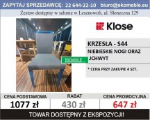 Klose - ZESTAW KRZESEŁ S44, NIEBIESKIE 